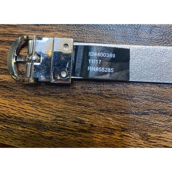 EXPRESS Gray Silver Faux Snakeskin Belt Silver Buckle Women Large Waist 37"-41" - Picture 3 of 7